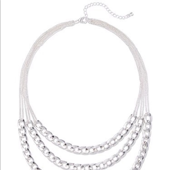 Silvertone layers statement  link necklace - Picture 3 of 3